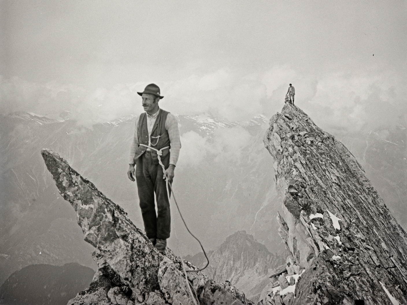 Enlarged view: Rudolf Staub on top of a mountain